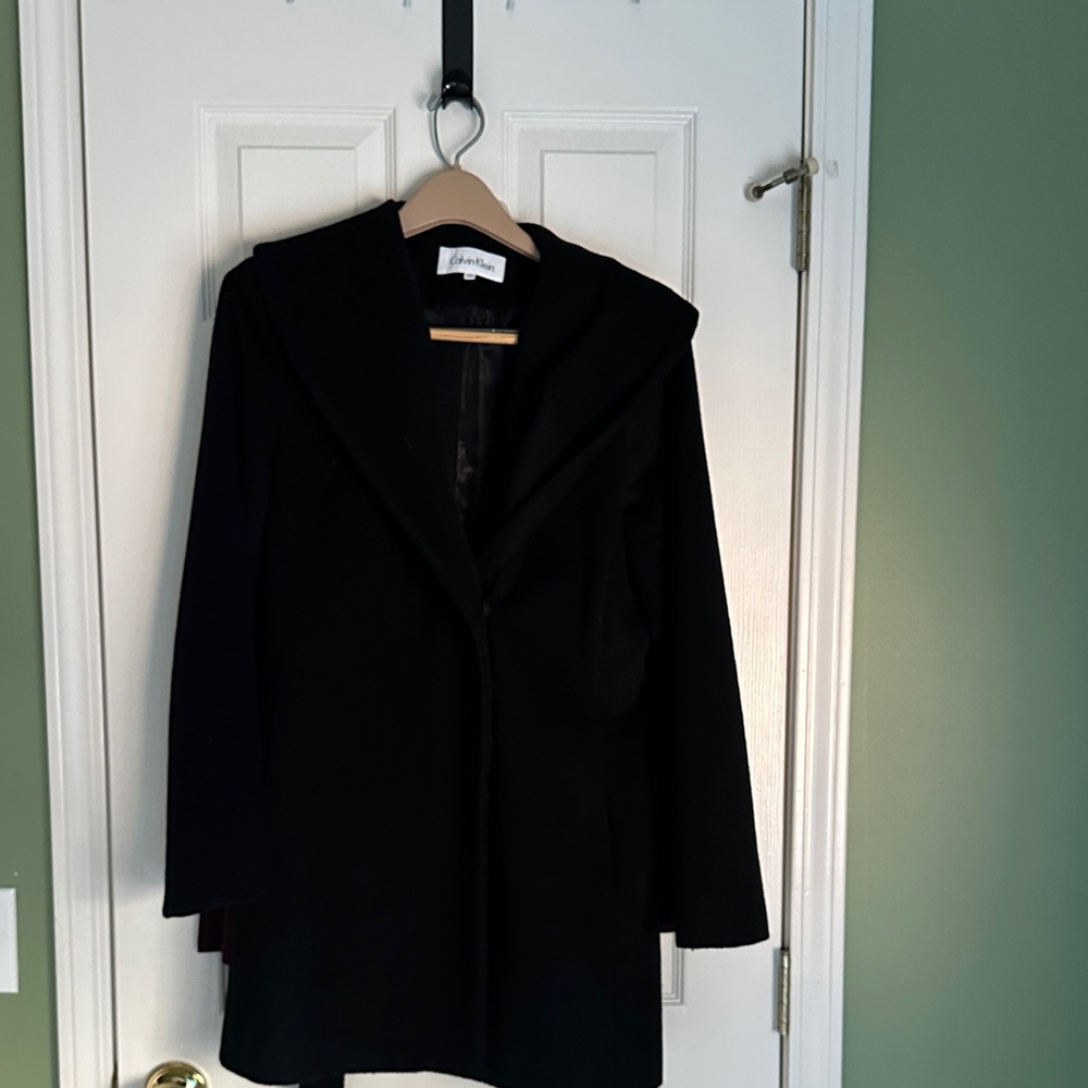 Calvin Klein Wool Blend Wrap Coat